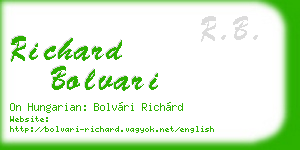 richard bolvari business card
